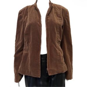 Talbots stretchy brown zip jacket size medium